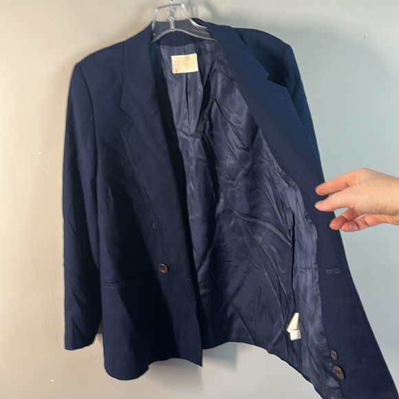 Pendleton Vintage 100% Wool Double Breasted Navy Blazer Size 12 Menswear - Picture 12 of 14